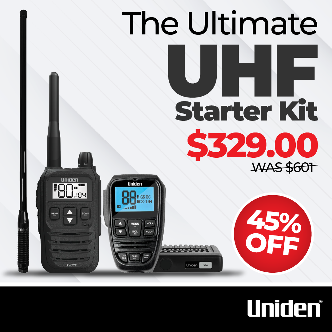 X76 In-Vehicle UHF Radio + Antenna + UH825 2-Watt UHF Radio