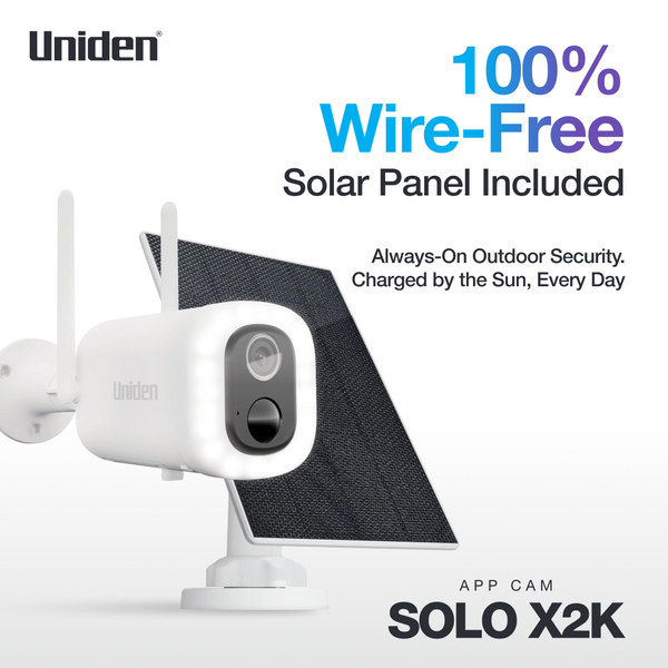 Uniden App Cam SOLO X2K Bullet Kit wire-free solar security camera Australia
