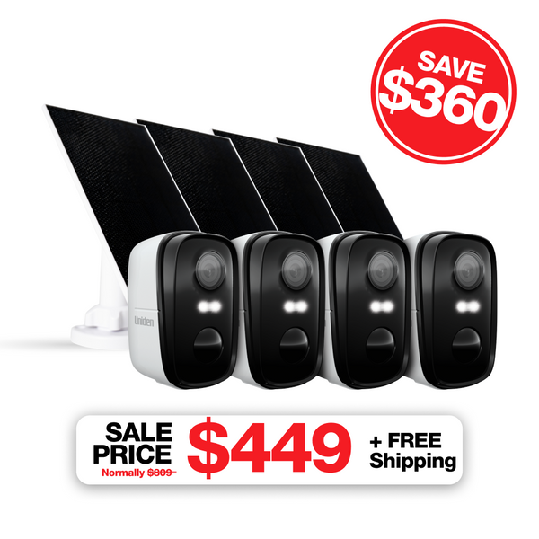 App Cam SOLO X2K-4 Pack Security Camera Solar Panel Complete Bundle