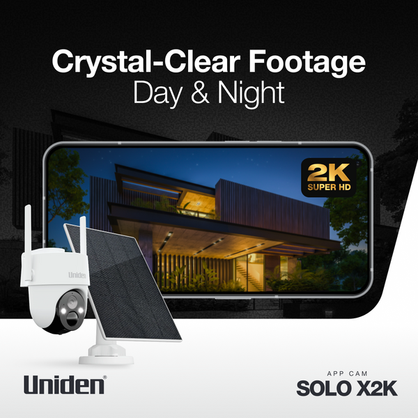Uniden App Cam SOLO X2K 4G crystal-clear 2K Super HD footage day and night Australia