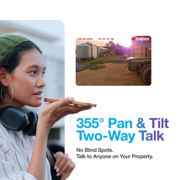Uniden App Cam SOLO X2K 4G 355 degree pan tilt camera with two-way talk Australia