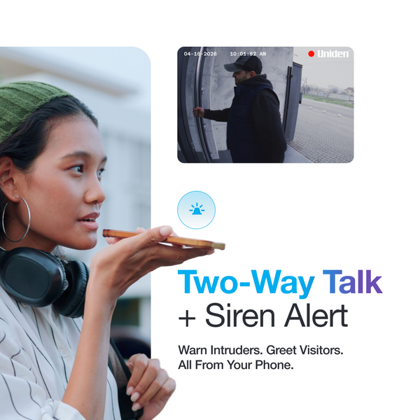 Uniden App Cam SOLO X2K Bullet Kit two-way talk and siren alert camera Australia