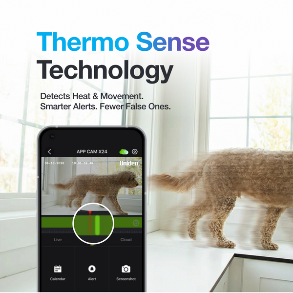 Uniden App Cam SOLO X2K Thermo Sense heat and movement detection for smarter alerts Australia