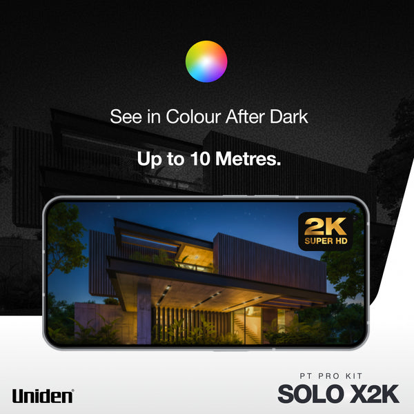 Uniden App Cam SOLO X2K PT Pro Kit colour night vision up to 10 metres Australia