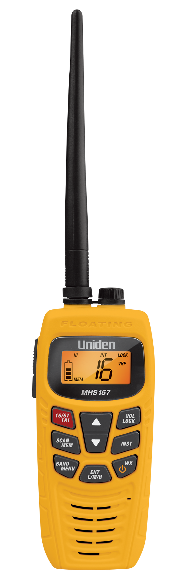 Uniden MHS157UV yellow submersible handheld VHF UHF marine radio Australia