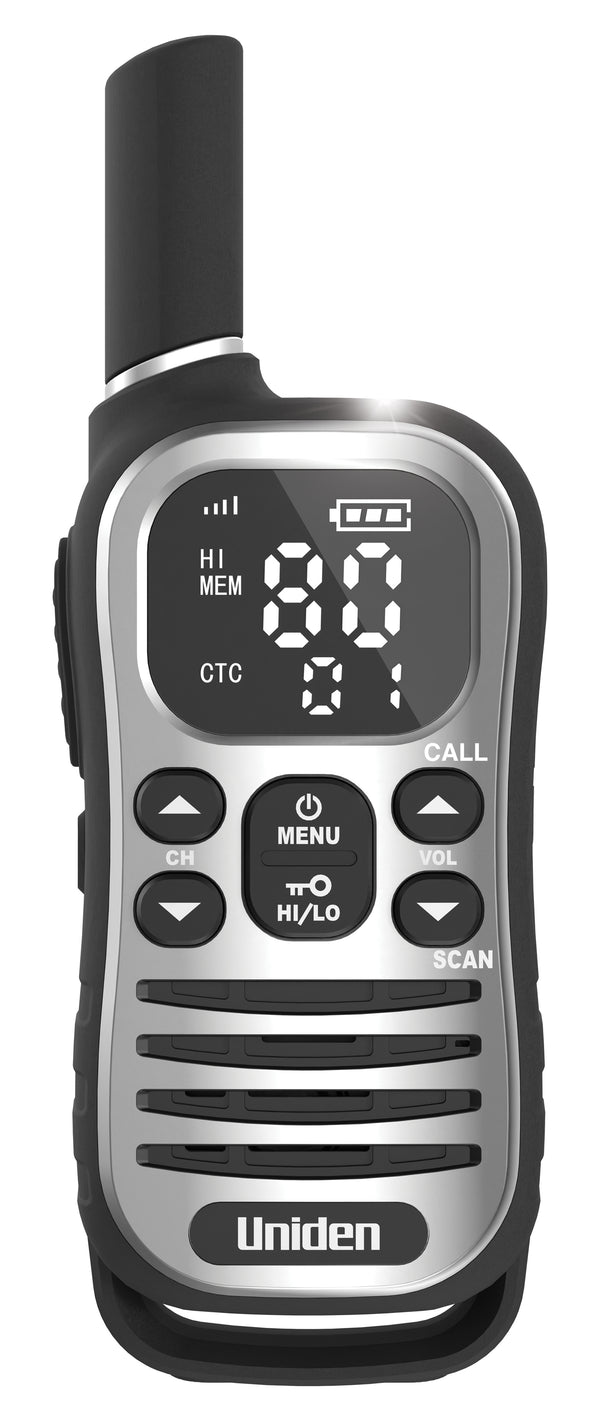 Uniden UH610-2 Max 80-channel UHF CB handheld radio front view Australia