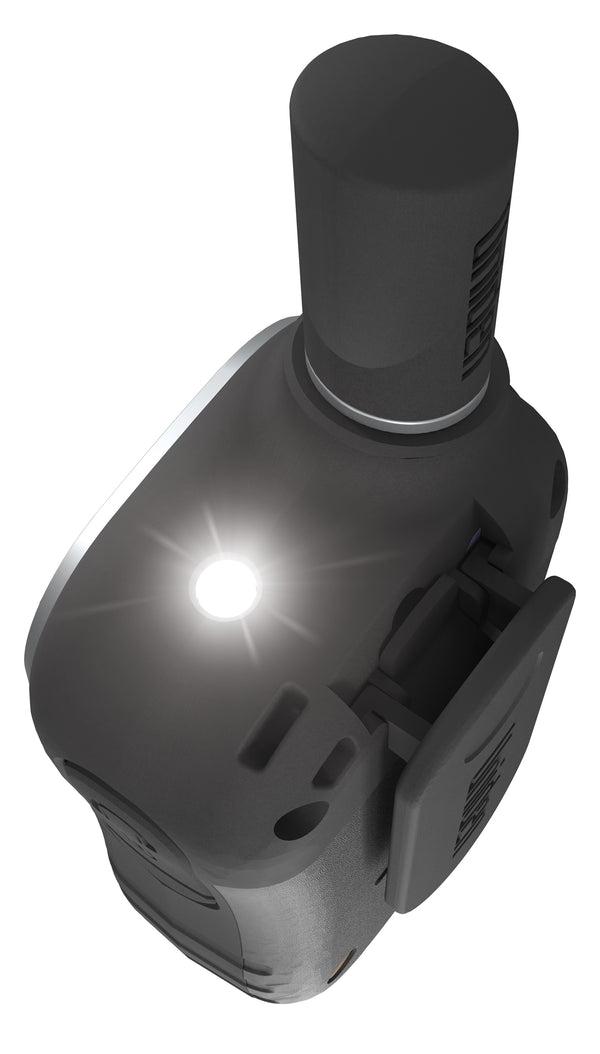 Uniden UH610 Max handheld UHF CB radio built-in LED torch close-up Australia