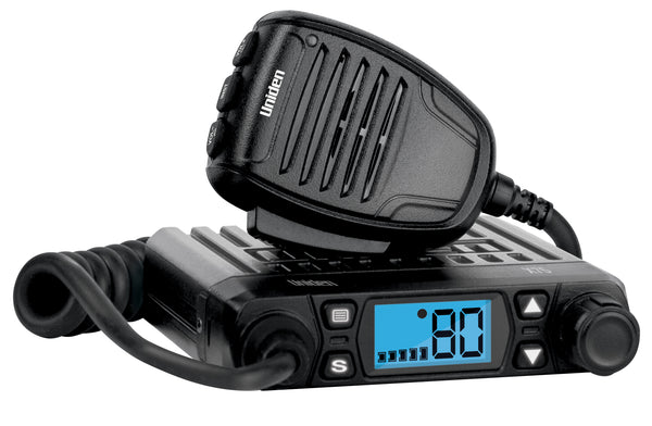 Uniden X75 in-car UHF CB radio with controller microphone and channel display Australia