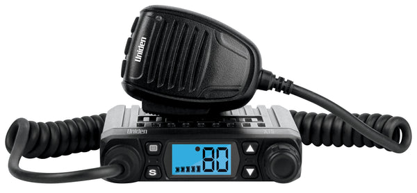 Uniden X75 in-car UHF CB radio with controller mic front view Australia