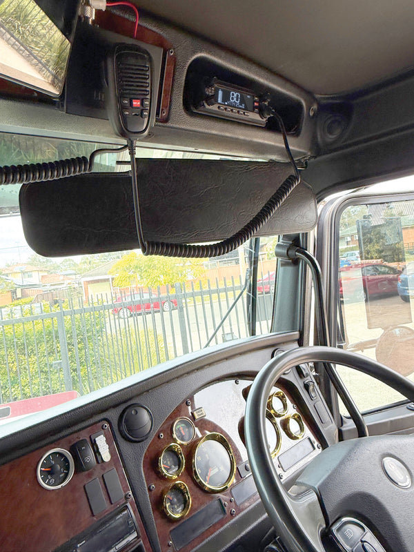 Uniden X85 UHF CB radio installed in a truck cab Australia