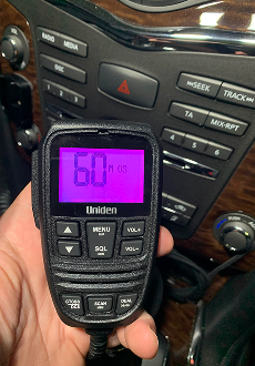 Uniden X76 controller microphone in use in a vehicle Australia