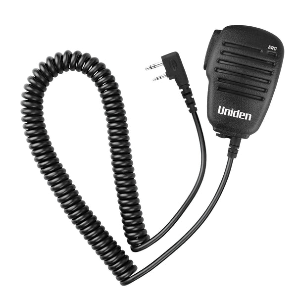 Uniden ACC755 speaker microphone with coiled cord and 2-pin connector Australia