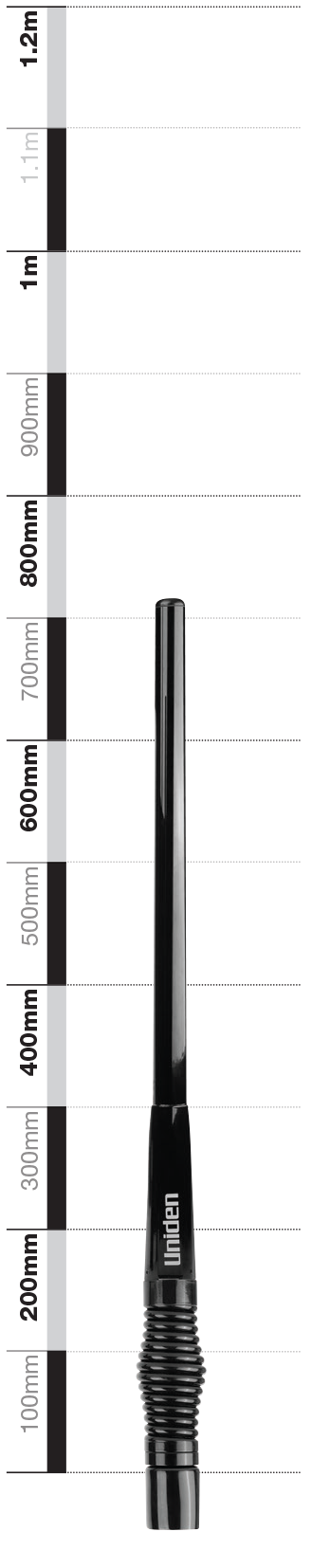 Uniden ATX970S black UHF CB antenna Australia