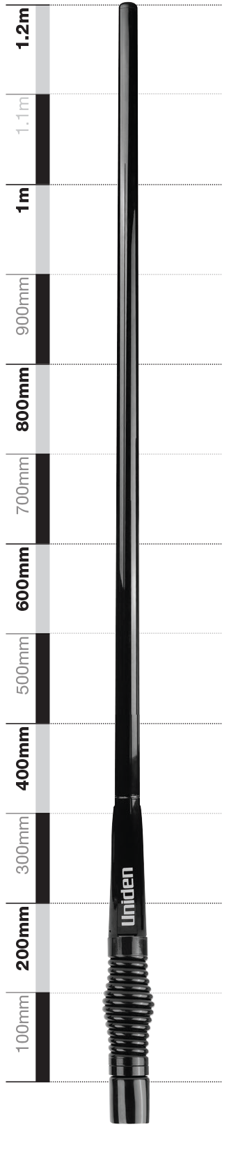 Uniden ATX970 black UHF CB antenna Australia