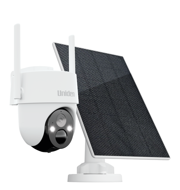 Uniden App Cam SOLO X2K pan tilt outdoor security camera with solar panel Australia