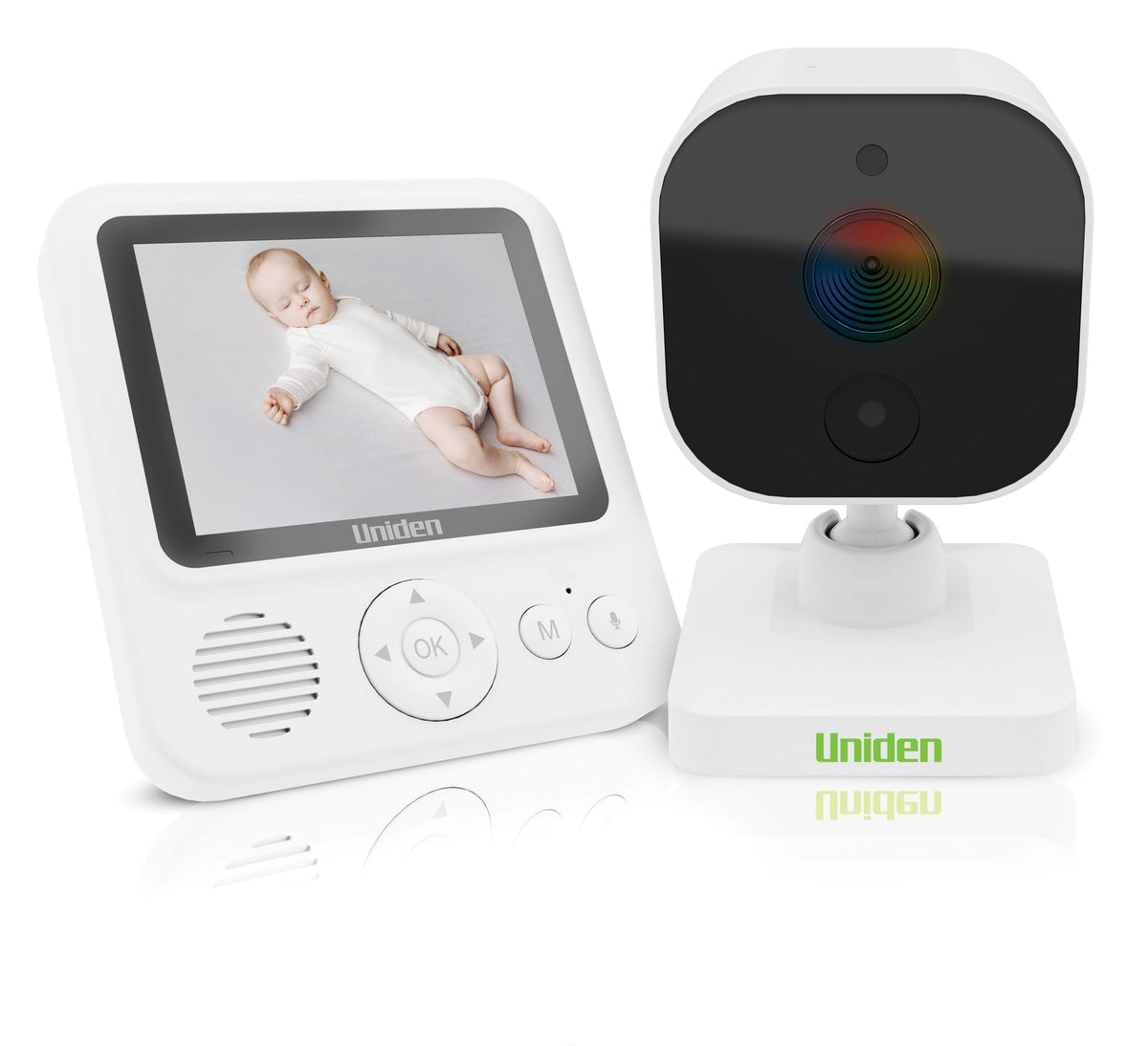 FHSS closed system — camera connects directly to parent unit with no internet