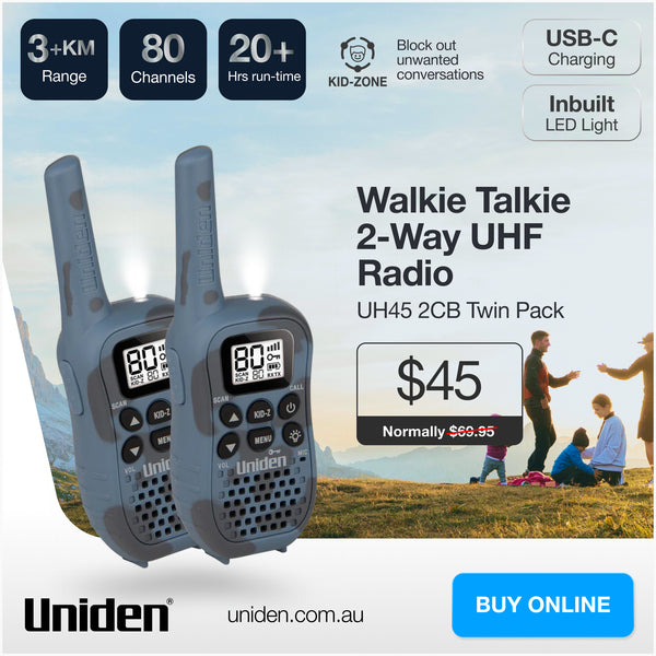 UH45CB-2 80 Channel Twin Pack Adventure Walkie Talkie
