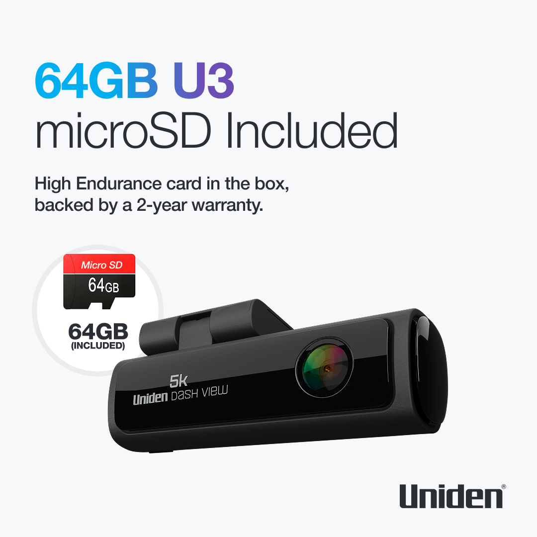 64GB U3 microSD card included with 2-year warranty