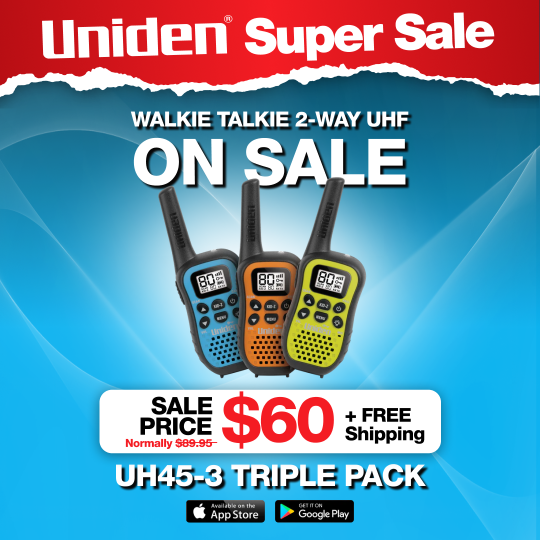 UH45-3 – Triple Pack 80 Channel UHF CB Handheld Radios