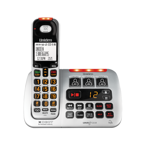 Uniden SS E45 cordless phone handset in base with answering machine Australia