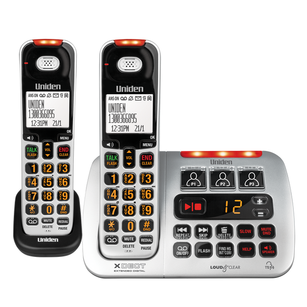 Uniden SS E45 cordless phone twin handset pack with answering system Australia