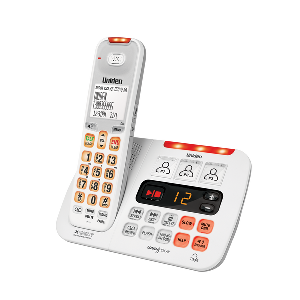 Uniden SS E45W white digital cordless phone in base with answering system Australia