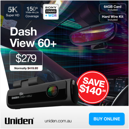 Dash View 60+ 5K WiFi Dash Cam