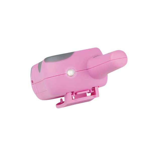 Uniden UH45CP pink handheld UHF CB radio built-in LED torch close-up Australia