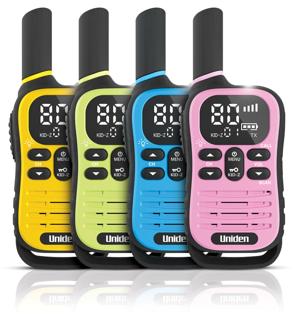 Uniden UH45-4 Max quad pack 80-channel UHF CB walkie talkies in four colours Australia