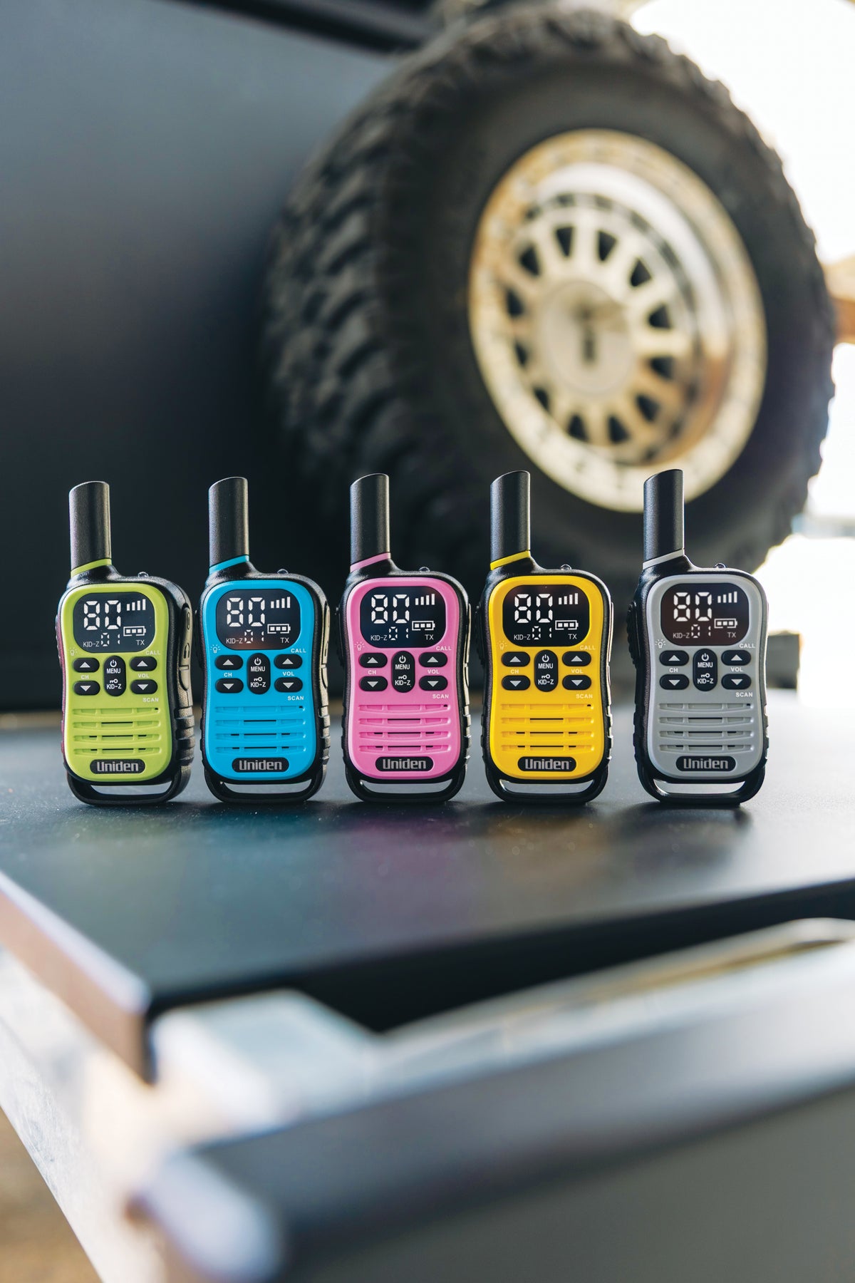 Uniden UH45-4 Max five colour UHF CB walkie talkies outdoor lifestyle Australia