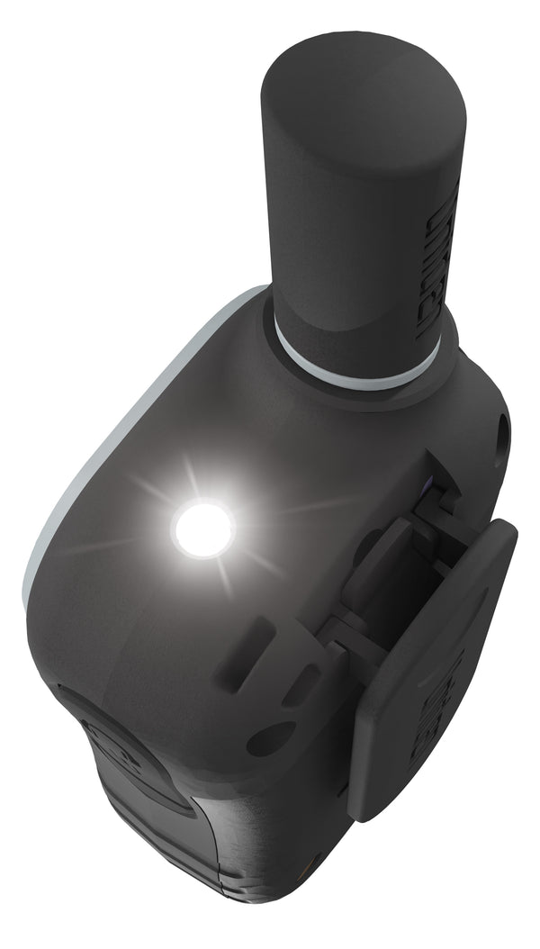 Uniden UH615-2 Max handheld UHF CB radio built-in LED torch close-up Australia