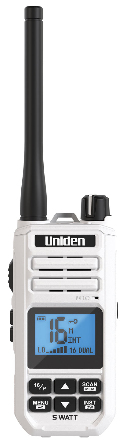 Uniden MHS129 IP67 waterproof rating: 1 metre for 30 minutes with fittings secured