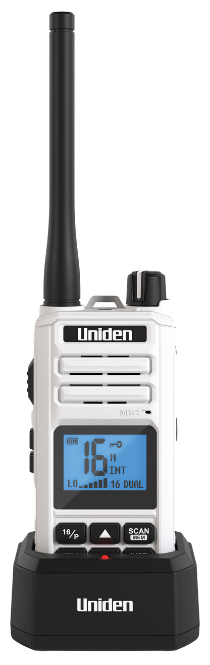 Uniden MHS129 handheld VHF marine radio front view