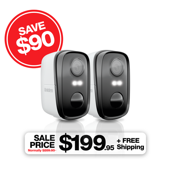 Uniden App Cam SOLO X2K twin pack wire-free 2K security cameras Australia