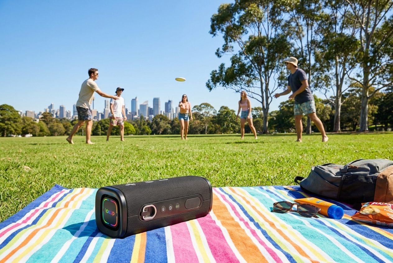 Two Looop speakers paired with True Wireless Stereo