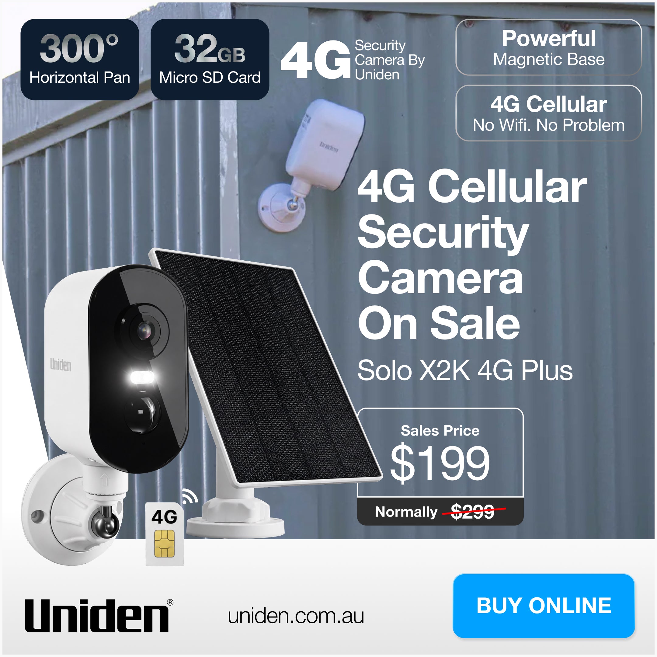 SOLO X2K 4G Plus | 4G Solar Security Camera